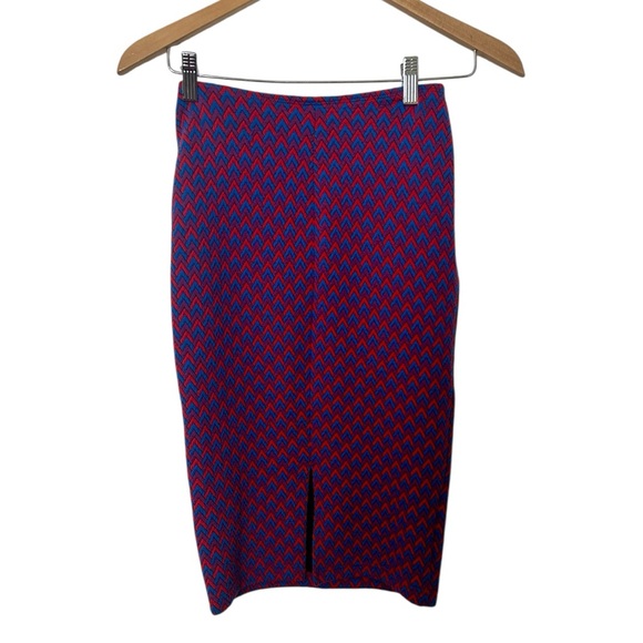 American Apparel Geometric Print Midi Stretch Knit Skirt Size Medium - Picture 3 of 4